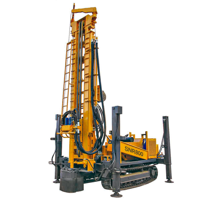 SNR800C Water Well Drilling Rig Machine 800m Depth Crawler Type For Monitoring Wells With Air Compressor Or Mud Pump